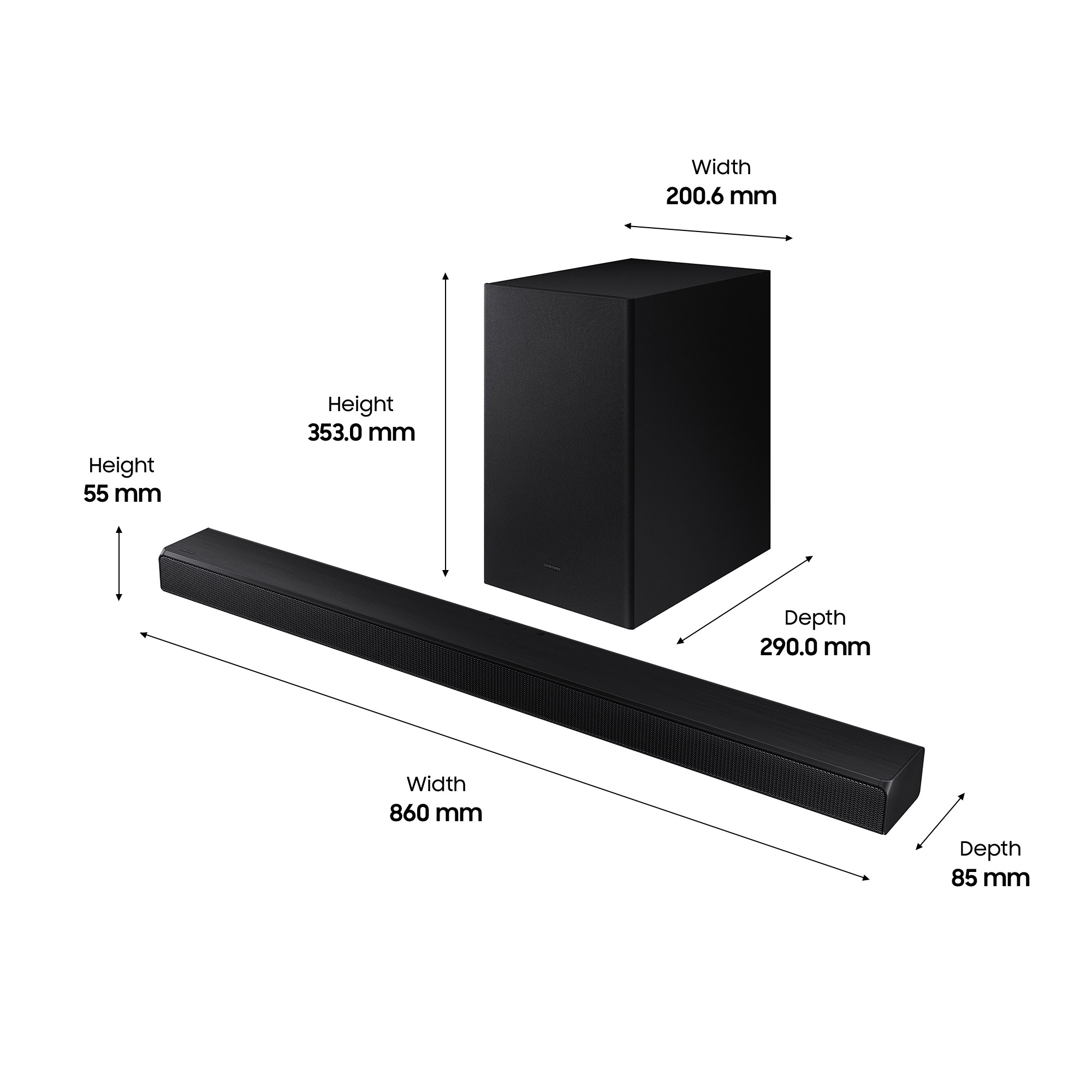 Samsung HW-A530/XU soundbar speaker Black 2.1 channels – image 2