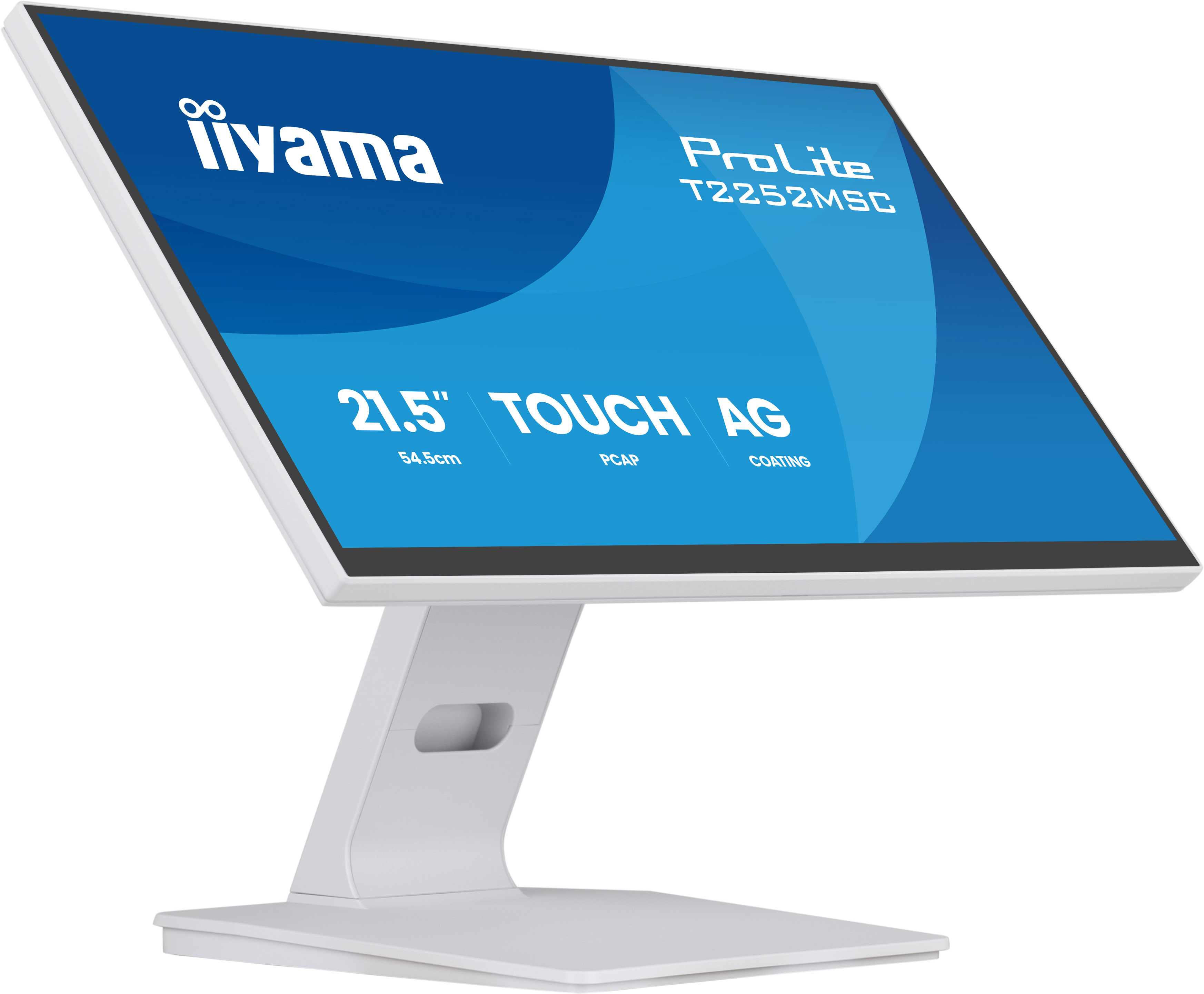 iiyama ProLite T2252MSC-W2AG - LED monitor - 21.5" (18.7" viewable) - touchscreen - 1920 x 1080 Full HD (1080p) @ 100 Hz - IPS - 250 cd/m� - 1000:1 - 5 ms - HDMI, DisplayPort - speakers - white, matte