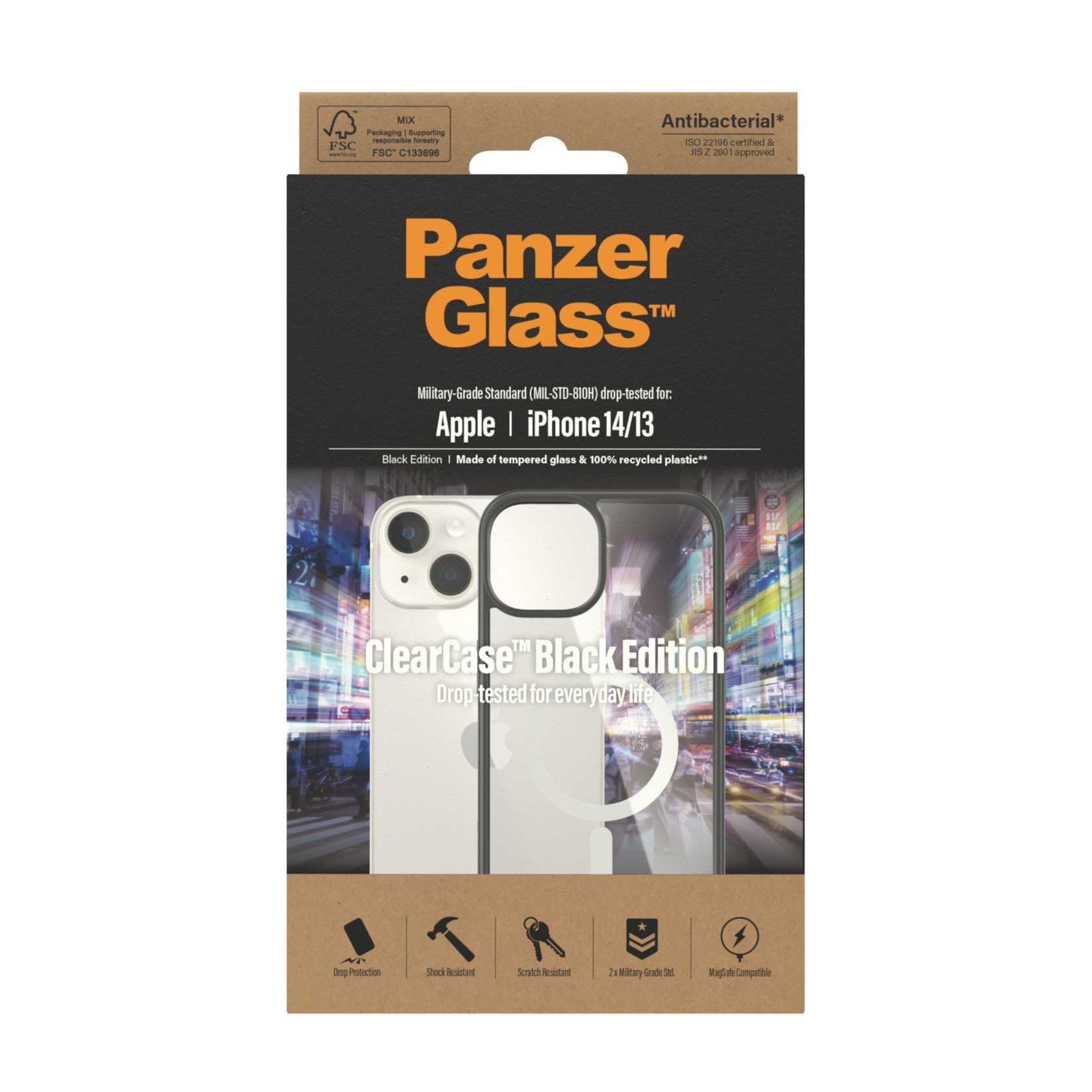PanzerGlass® ClearCase Transparent w. White MagSafe & iPhone 14 | 13 | Clear – image 4