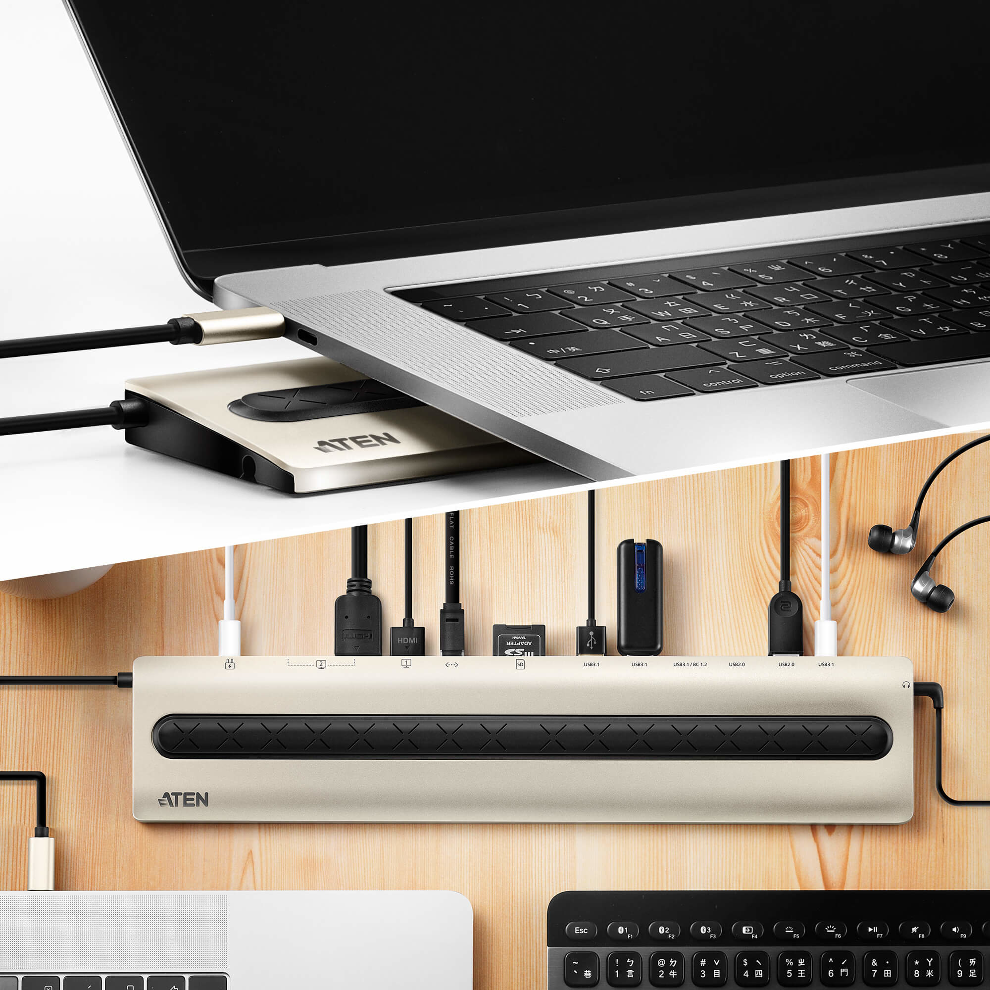 ATEN USB-C Multiport Dock with Power Pass-Through – image 7