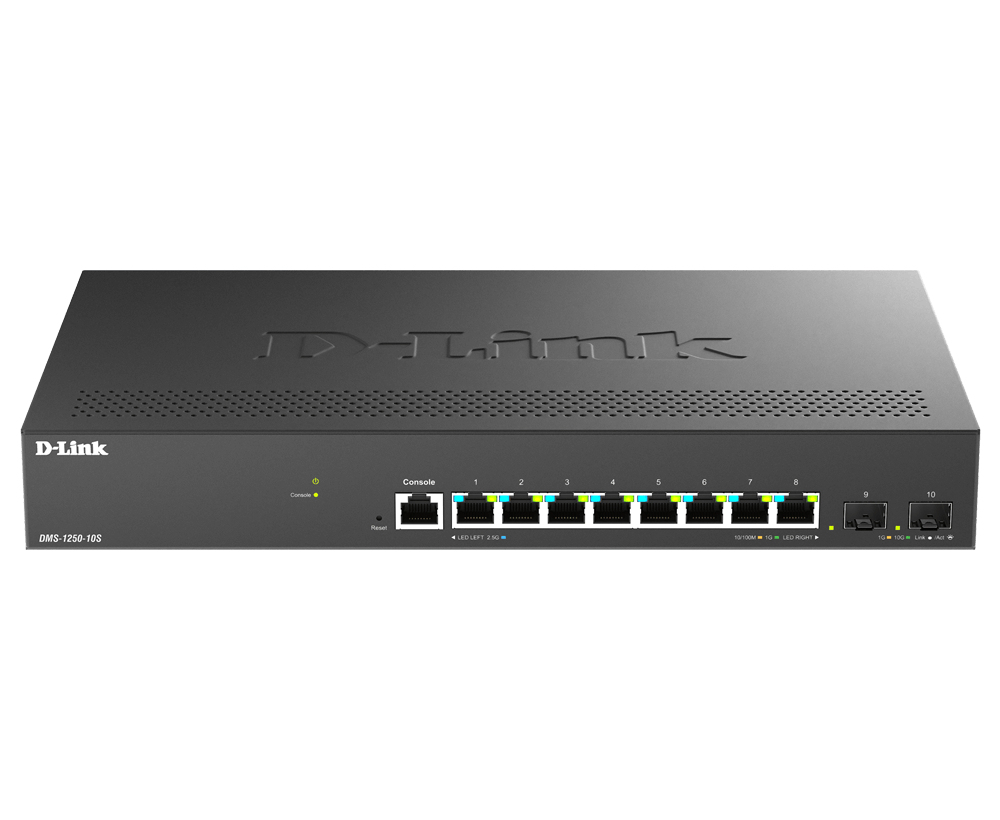 D-Link DMS-1250-10S/E switch di rete Gestito 2.5G Ethernet (100/1000/2500) Nero
