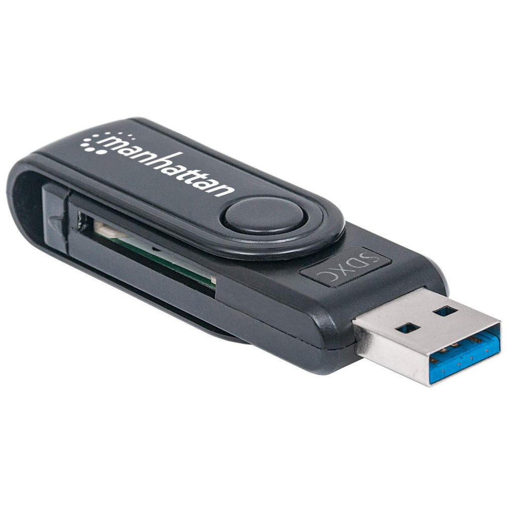 Manhattan USB-A Mini Multi-Card Reader/Writer, 5 Gbps (USB 3.2 Gen1 aka USB 3.0), 24-in-1, SuperSpeed USB, Windows or Mac, Black, Three Year Warranty – image 2