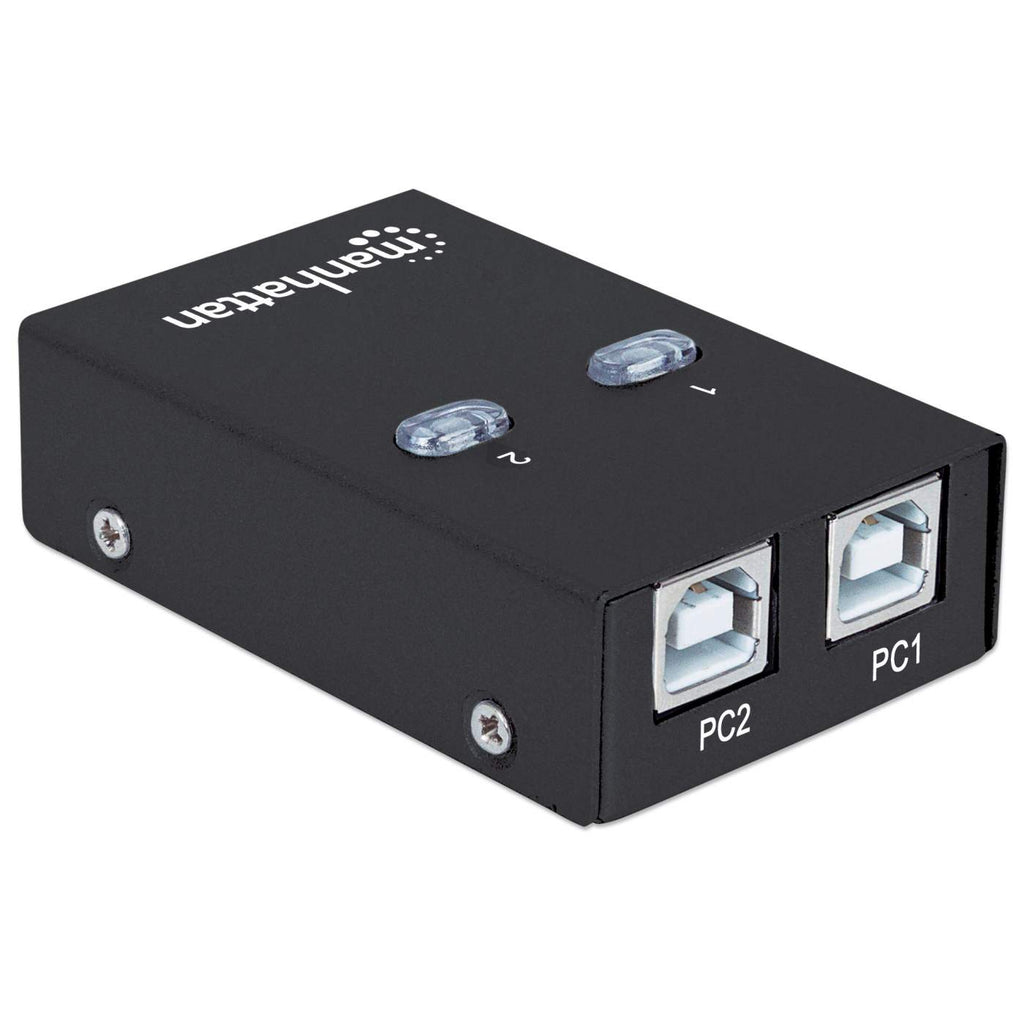 Manhattan USB-A Automatic Sharing Switch, 2x USB-B Ports, 480 Mbps (USB 2.0), Dual Control (Auto-Sensing or Manual), USB powered (no external power supply requi – image 2