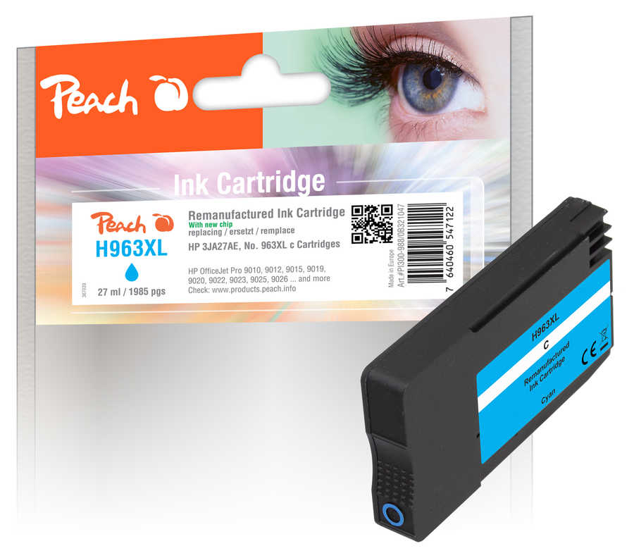 Peach 321047 ink cartridge 1 pc(s) Compatible High (XL) Yield Cyan