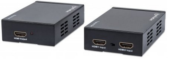 Manhattan 207393 AV extender AV transmitter & receiver Black