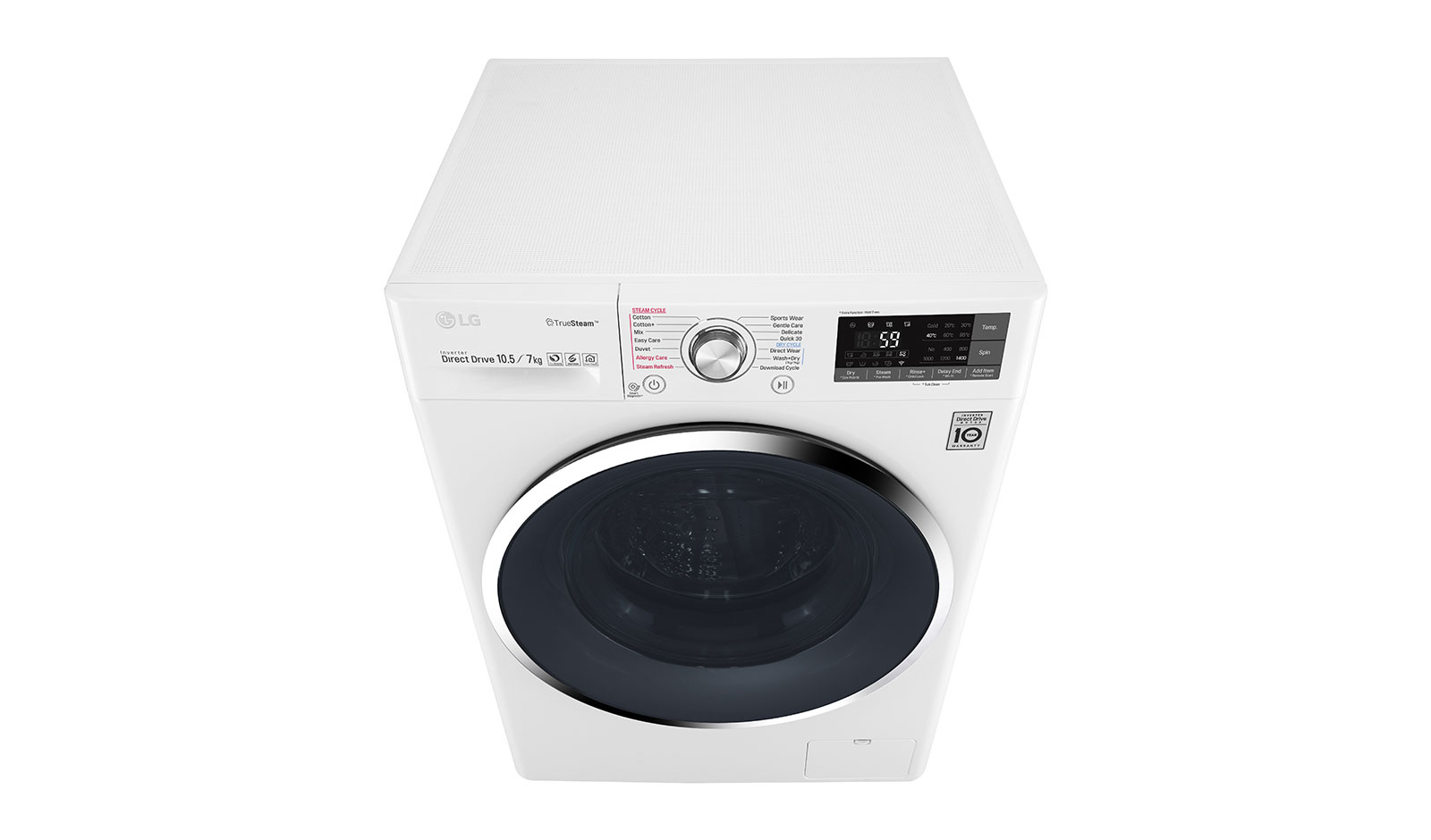 LG F4J8JH2W washer dryer Front-load Freestanding White A – image 9