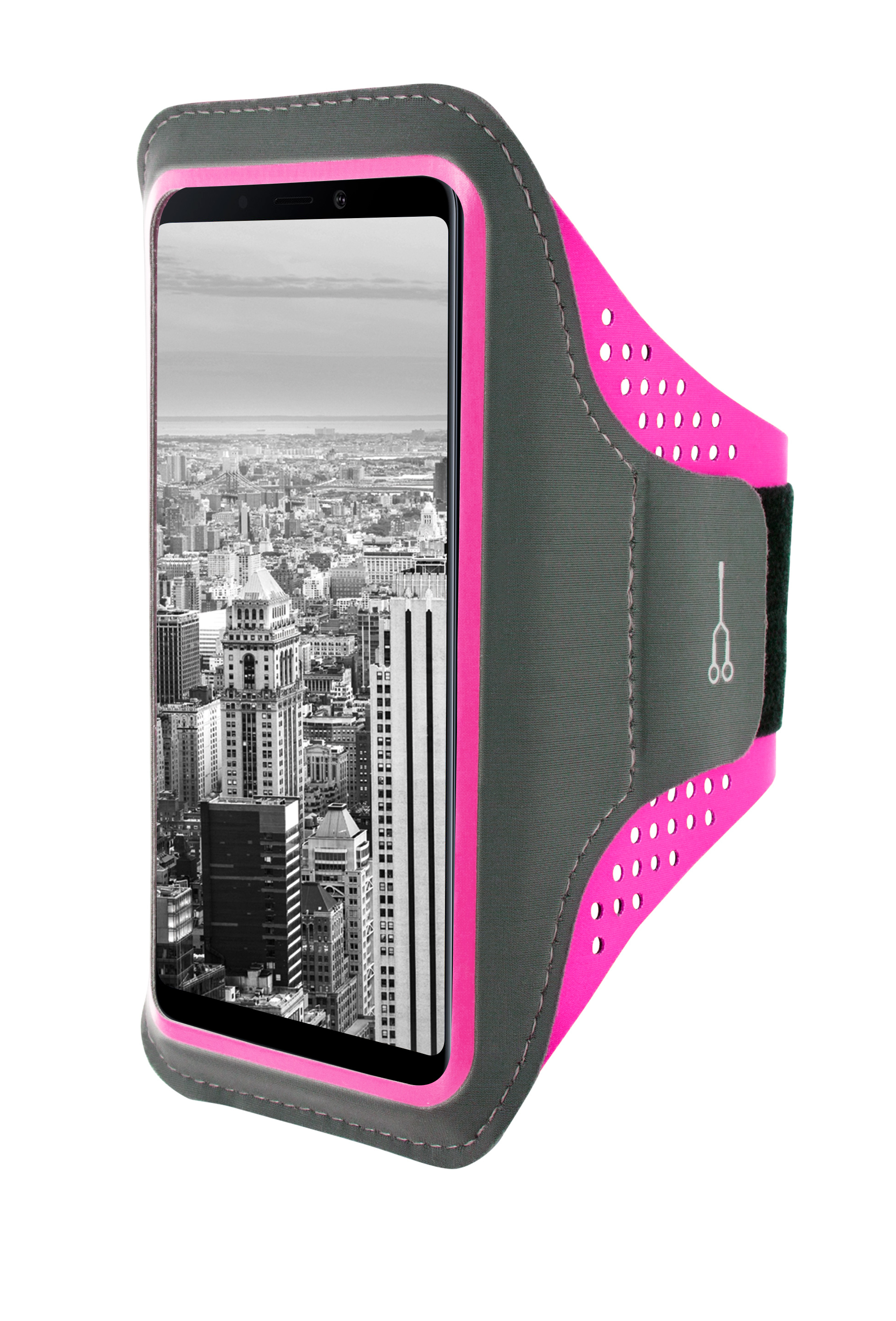 Mobiparts Comfort Fit Sport Armband Samsung Galaxy A9 (2018) Neon Pink