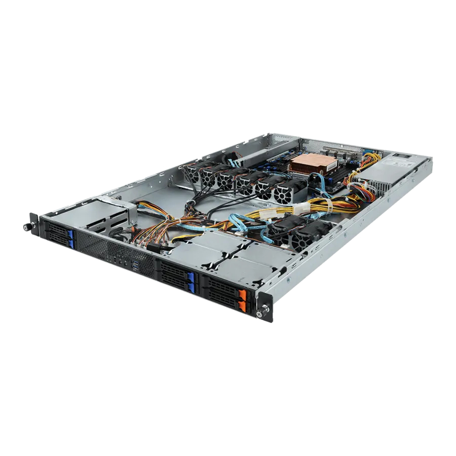 Gigabyte INTEL BAREBONE R161-R13 1U 1CPU 8XDIMM 4XHDD 2XPCIE 2X1100W 80+