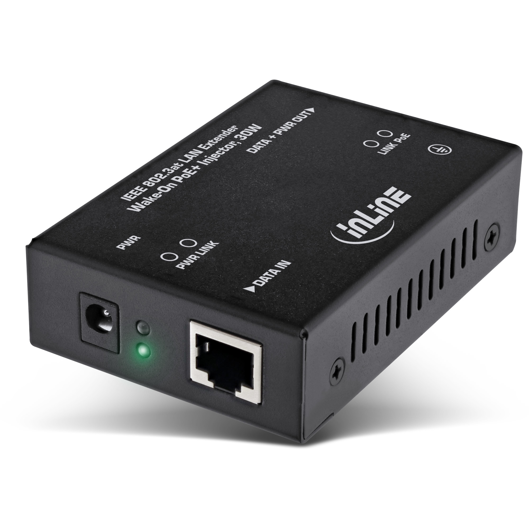 InLine PoE+ Injector 1 port, 1Gbps, Wake-On function, wall mounting, metal – image 1