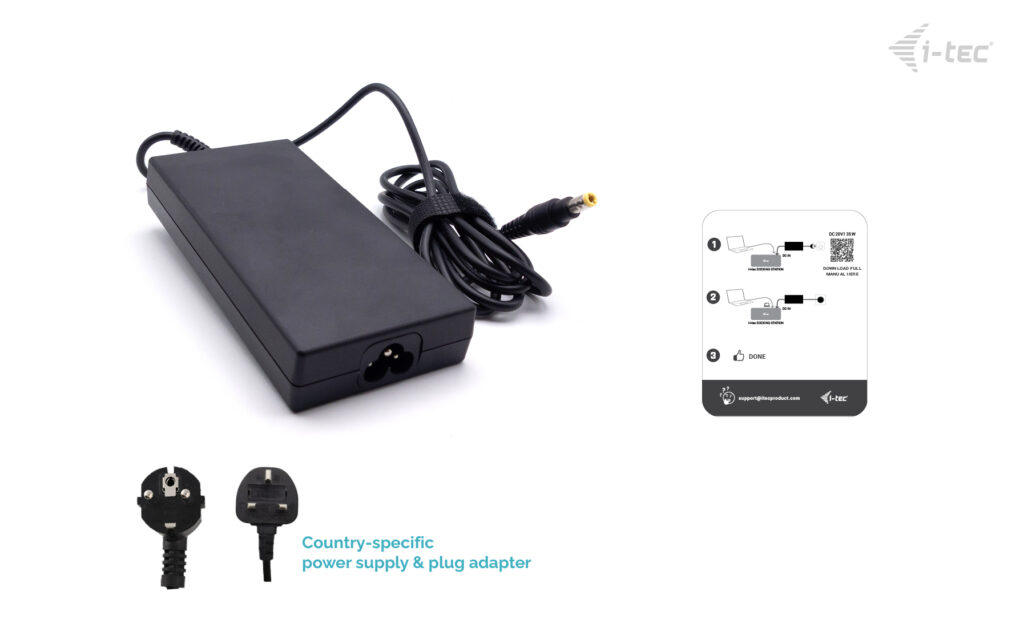 i-tec DC adapter 20V 6.75A 135W (Accessory for Selected Docking Stations) – image 4