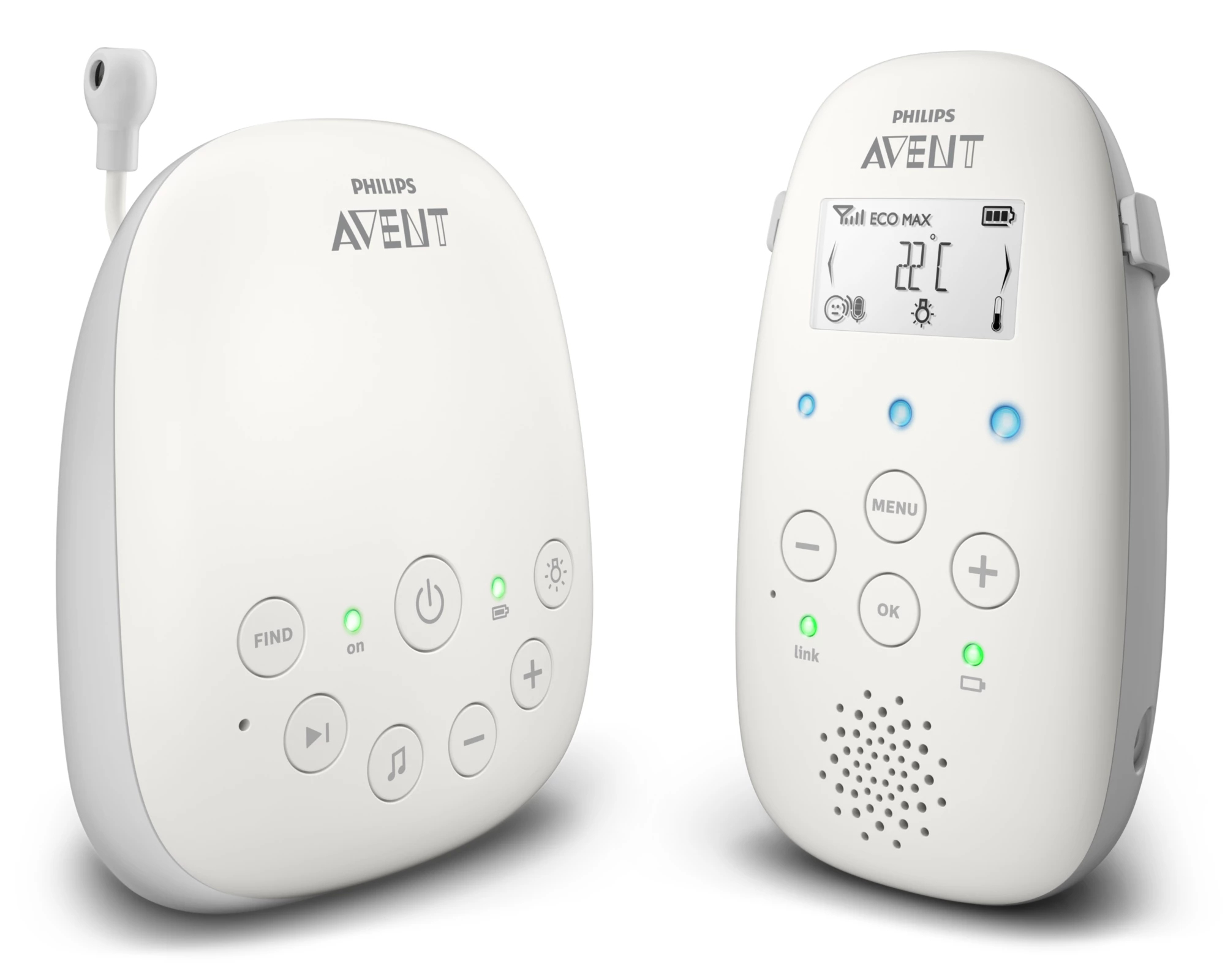 Philips AVENT Audiophones SCD713/26 DECT-Babyphone Advanced