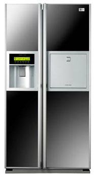 LG GR-P227ZGKA side-by-side refrigerator Freestanding Black