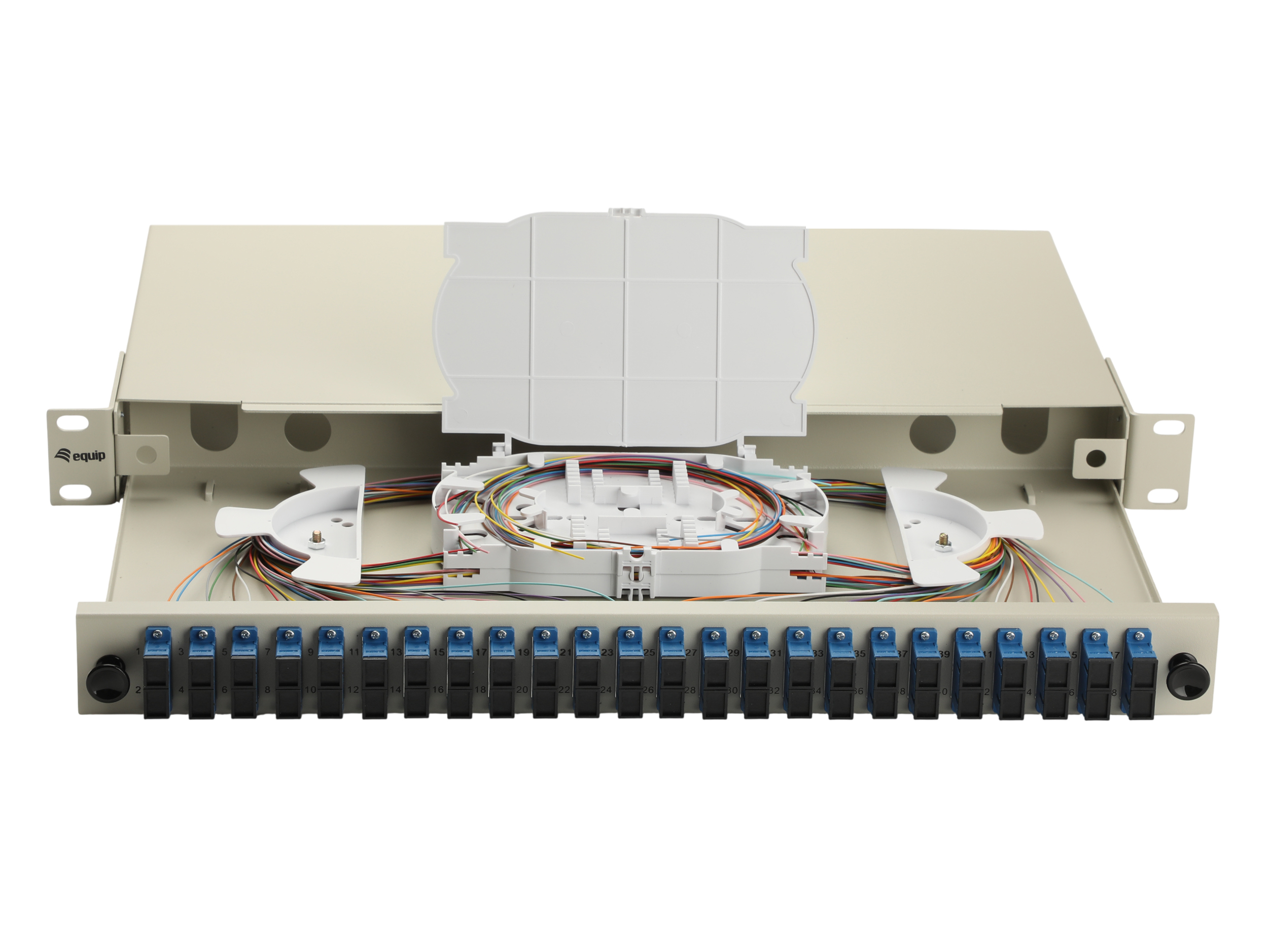 Equip LWL-Spleißkasten 24-Port SC-Duplex OS2 1U komplett  gr