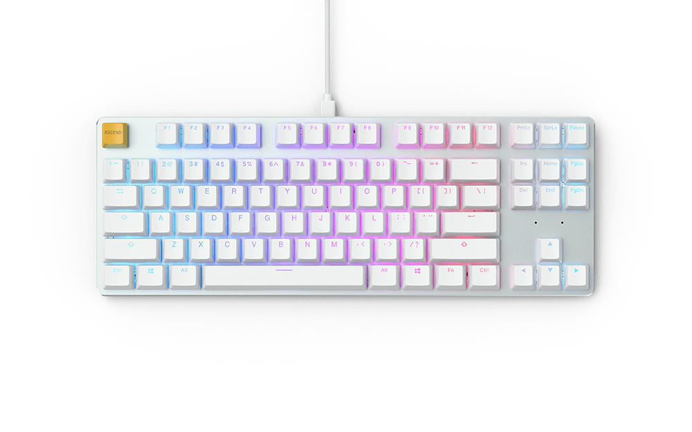Glorious Gaming GMMK keyboard USB QWERTY US International Silver, White – image 1
