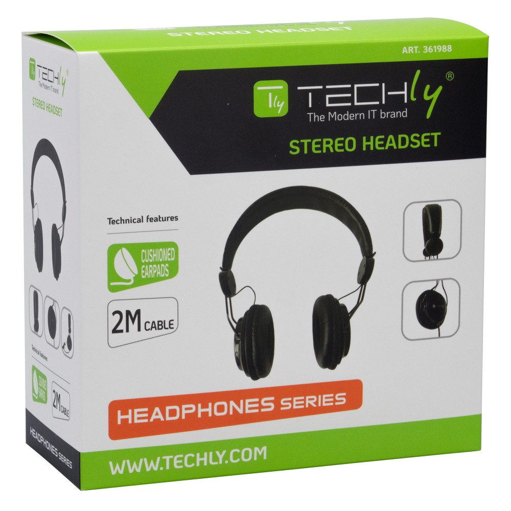 Techly ICC-HS736TY headphones/headset Wired Head-band Music Black – image 2
