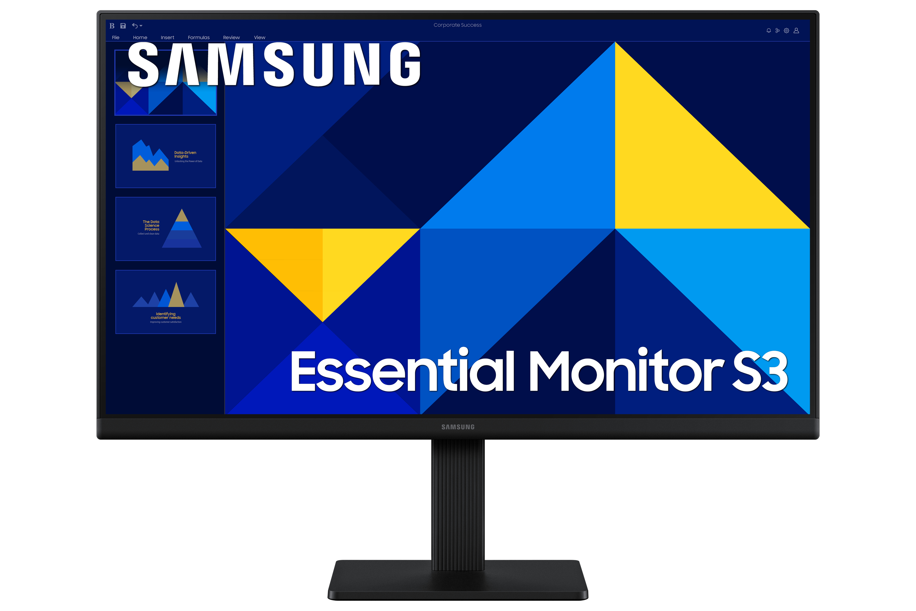 MONITOR LED SAMSUNG 22 PULGADAS /S3 S30GD ESSENTIAL/ FHD (1920 X 1080) / IPS / PLANO/HDMI/D-SUB/ 100HZ / NEGRO.