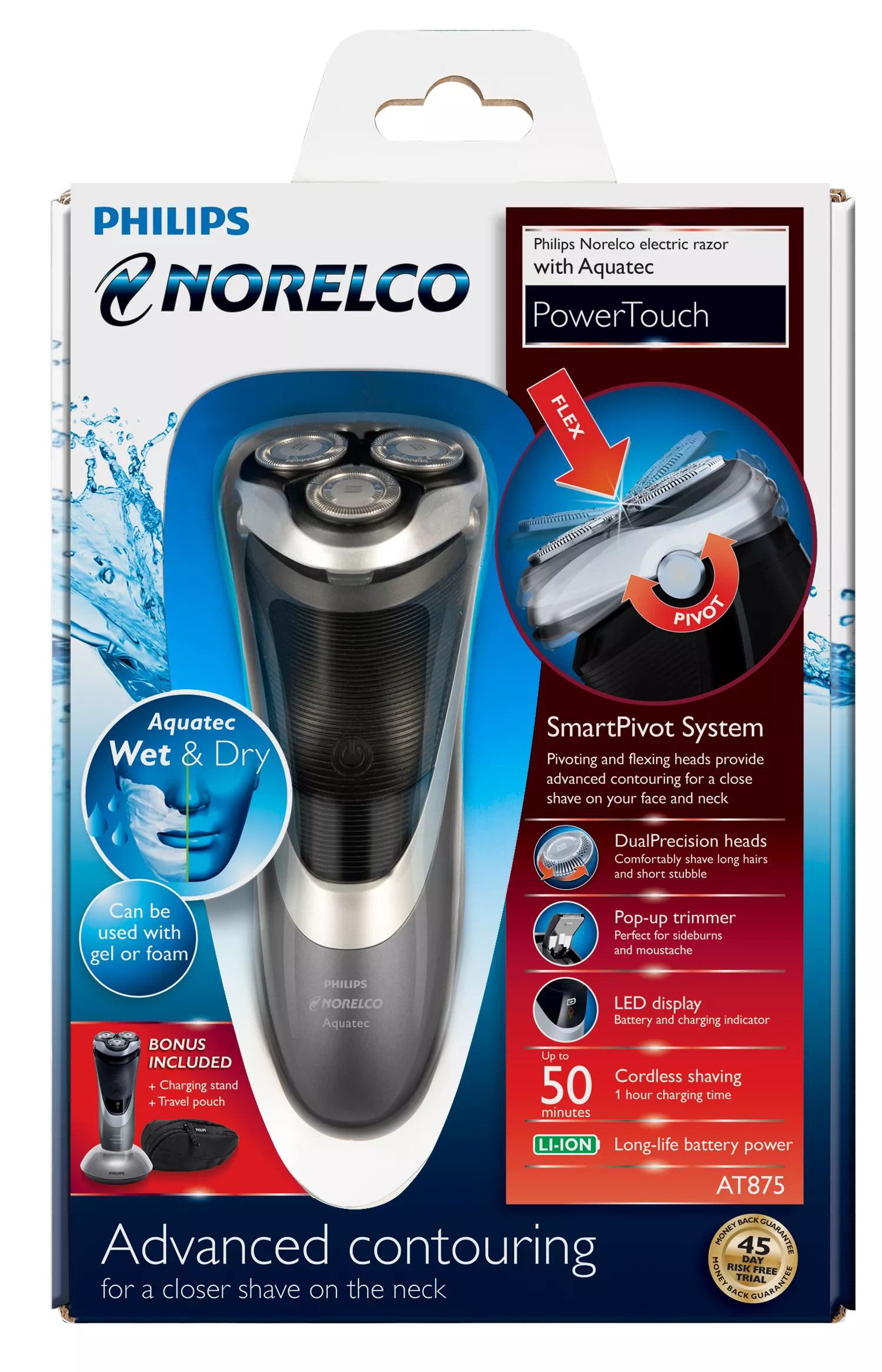 Philips Norelco PowerTouch wet and dry electric razor AT875/41 – image 2