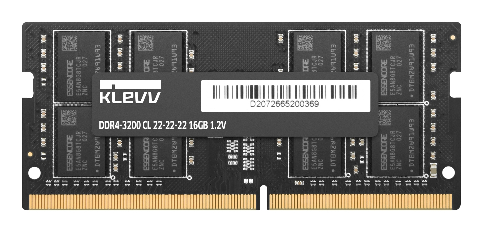 Klevv KD4AGSA80-32N220D memory module 32 GB 2 x 16 GB DDR4 3200 MT/s 260-pin SO-DIMM