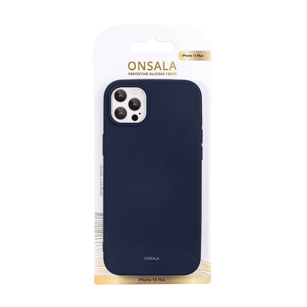 Onsala Phone Case Silicone Dark Blue - iPhone 14 Plus – image 2