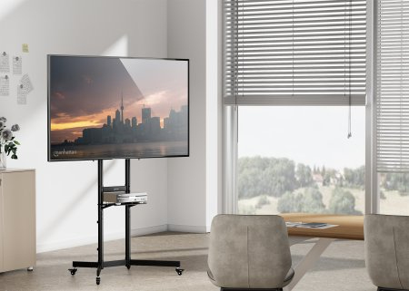 Manhattan Soporte trolley para TV y monitores de 37 a 70 pulgadas, VESA 200x200 a 600x400 mm, máx. 70 kg, negro, compruebe los cuatro orificios de montaje de la parte posterior de la pantalla, garantía de por vida imagen 2