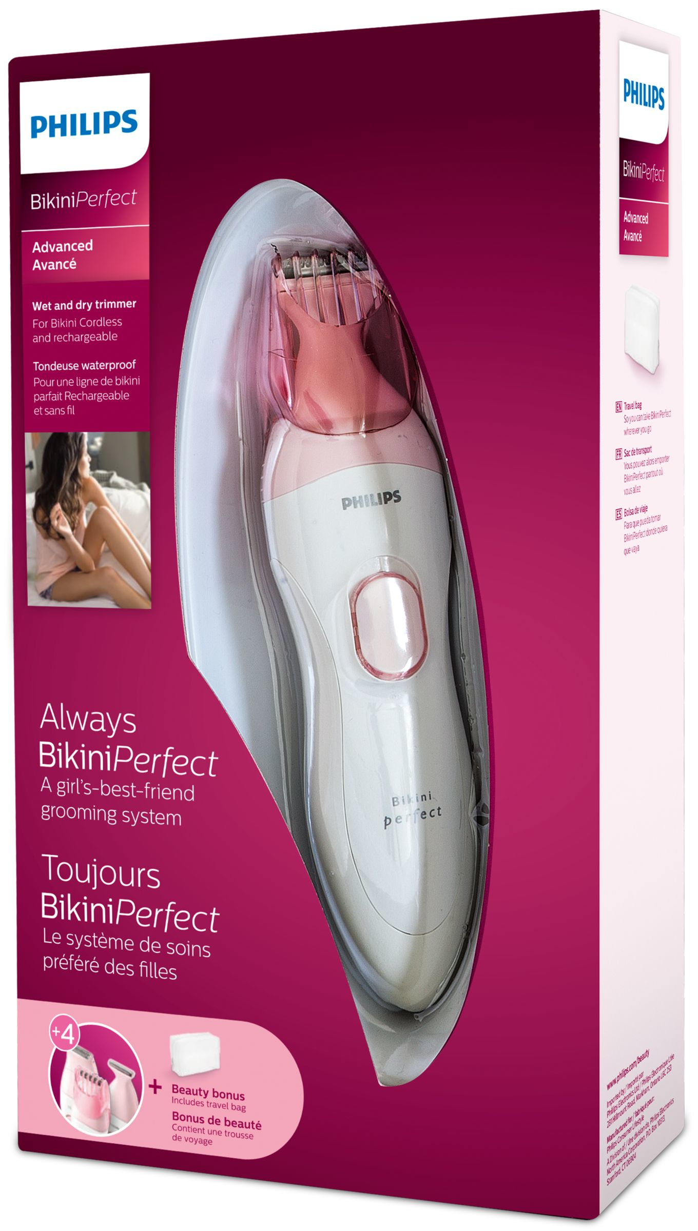 Philips HP6376/61 bikini trimmer Wet & Dry White, Pink – image 4
