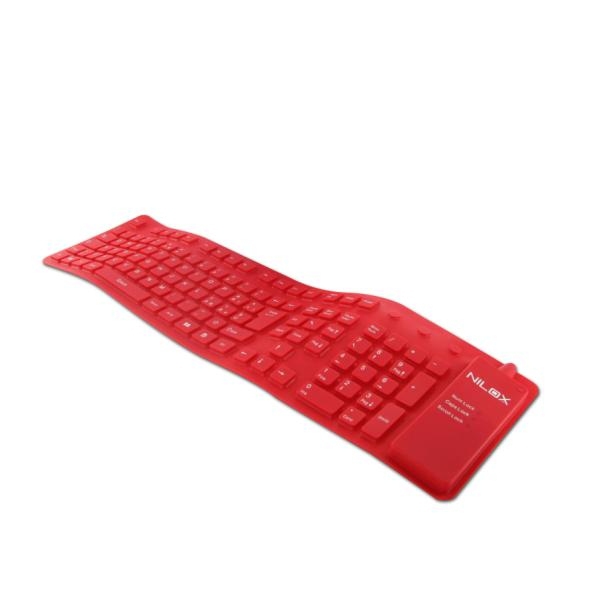 Nilox TASTIERA IN SILICONE ROSSA USB/PS2