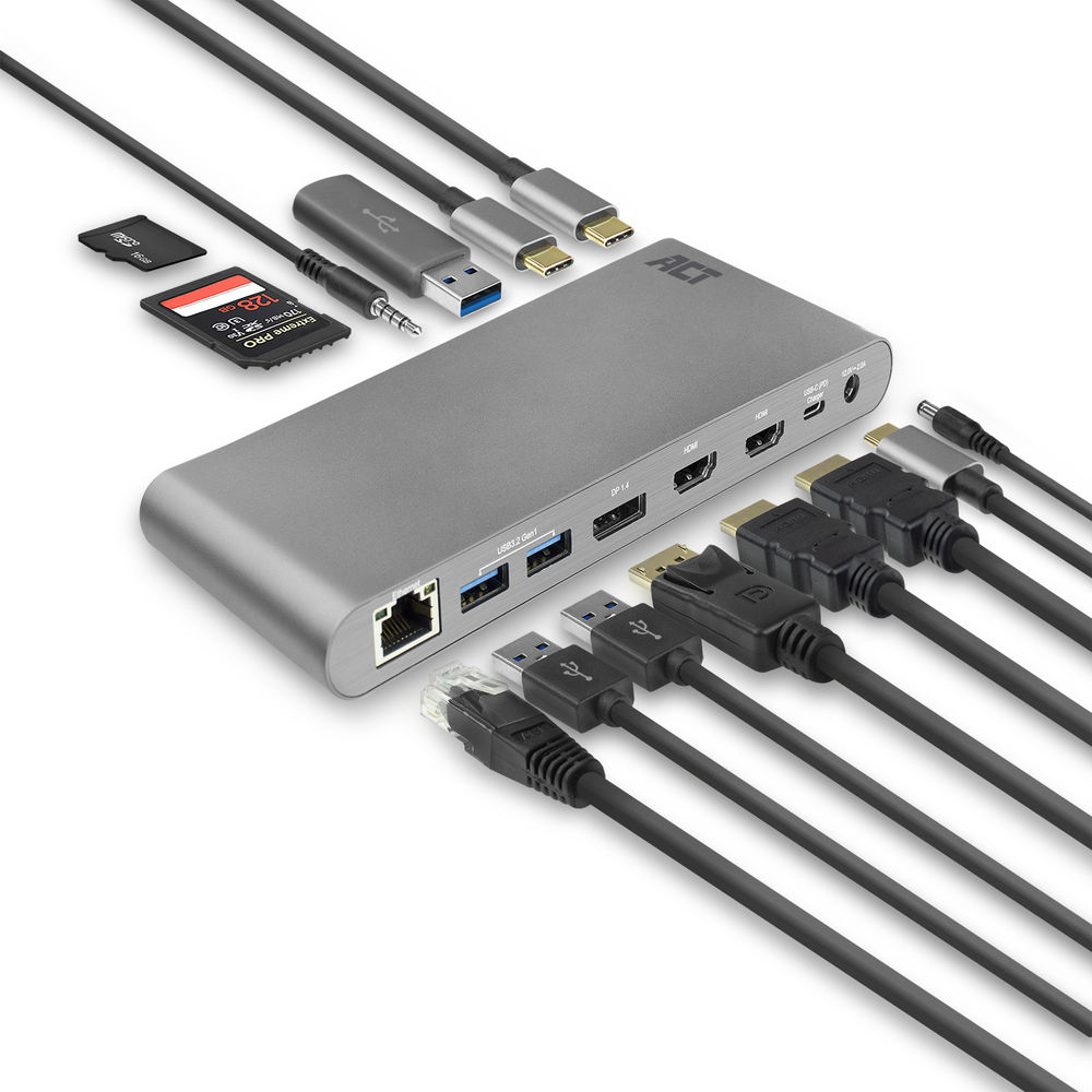 ACT AC7047 laptop dock/port replicator Wired USB 3.2 Gen 1 (3.1 Gen 1) Type-C Grey – image 5
