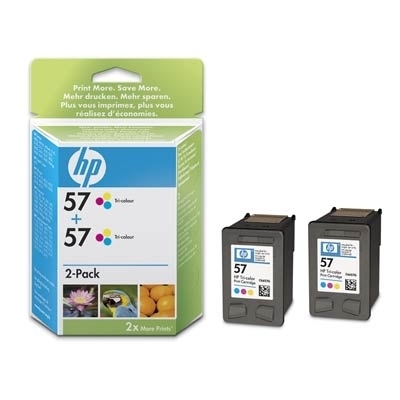 HP 57 Tri-colour Inkjet Print Cartridge 2-pack