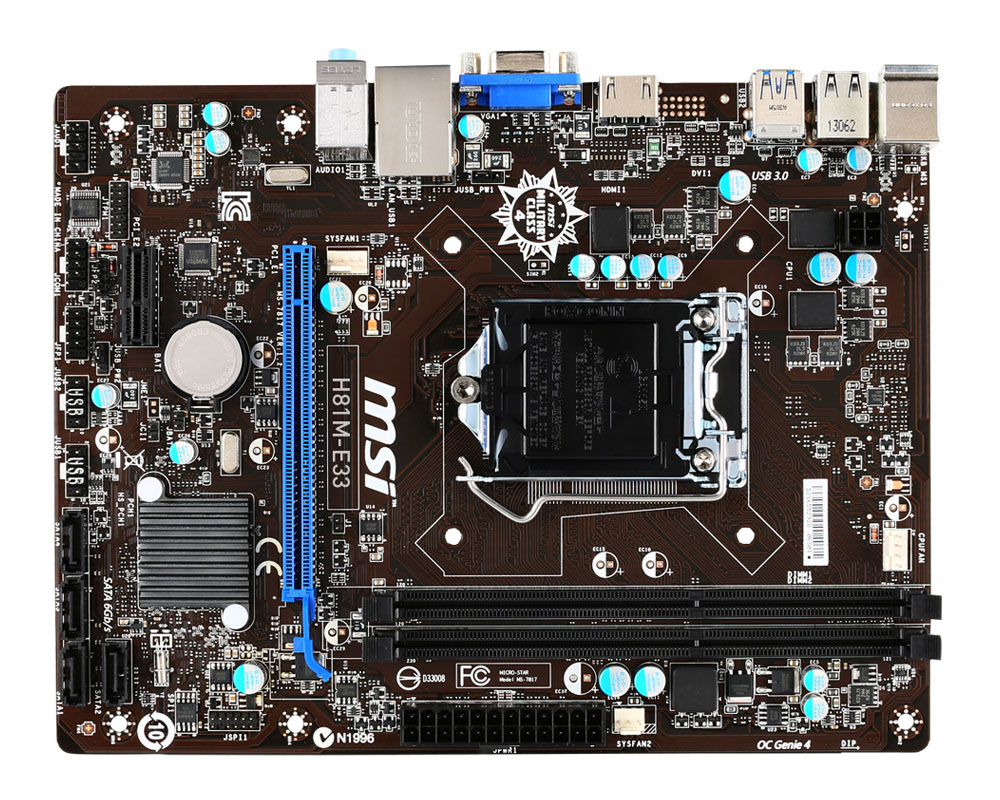 MSI H81M-E33 Intel® H81 LGA 1150 (Socket H3) micro ATX – image 1