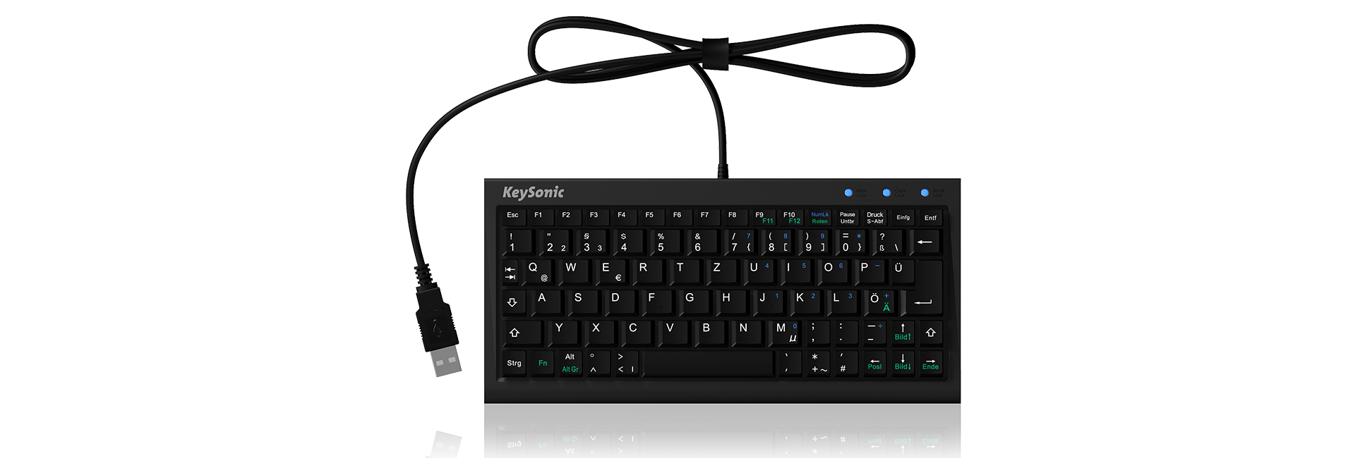 KeySonic ACK-3400U keyboard Office USB QWERTZ German Black – image 2