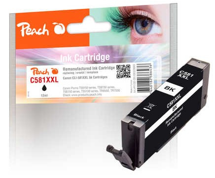 Peach Ink Cartridge XXL photoblack black, compatible with Canon CLI-581XXL bk