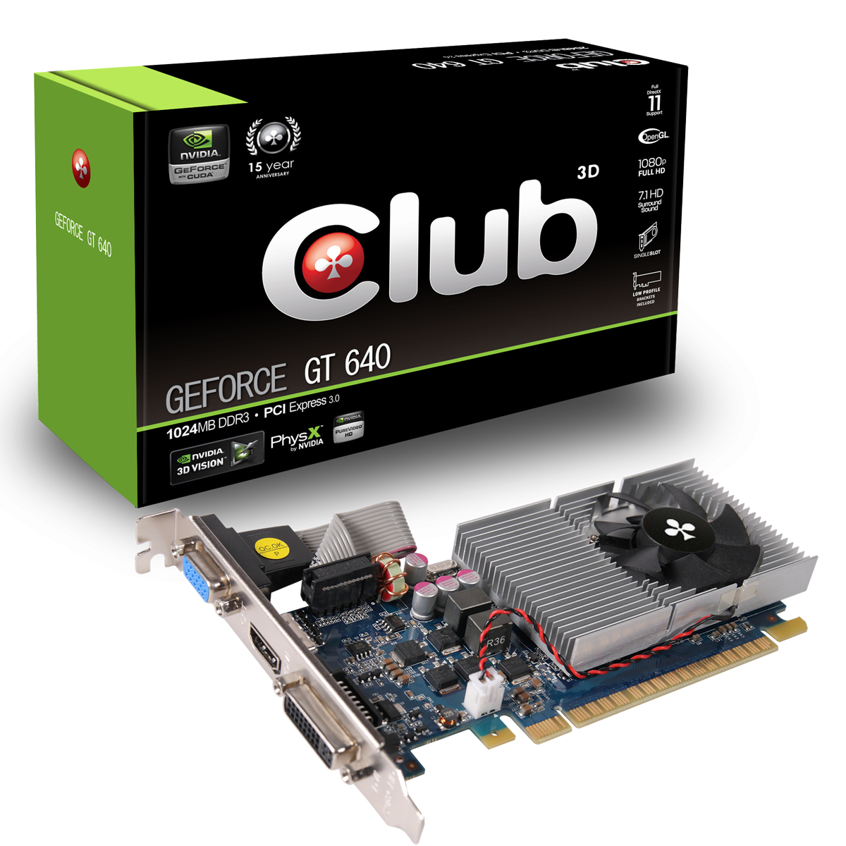 CLUB3D GeForce GT 640 1024MB DDR3 – image 1