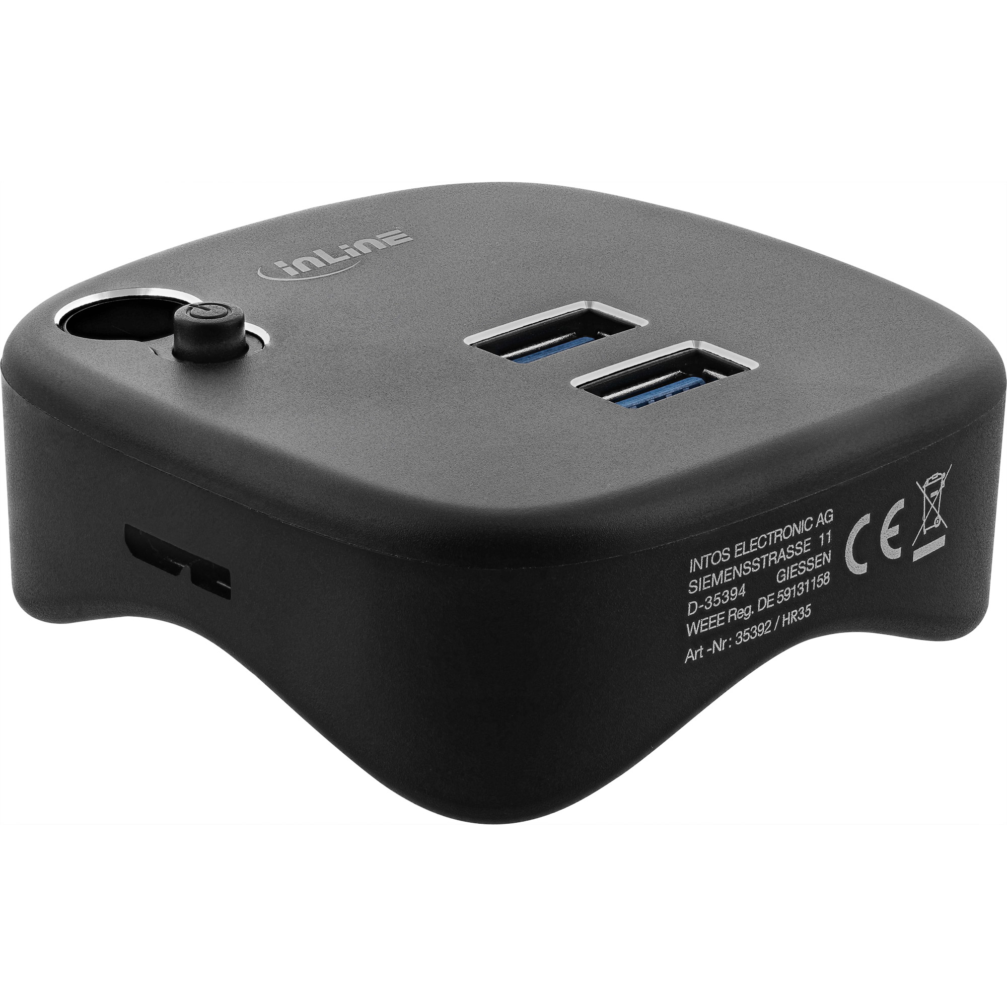 InLine USB 3.0 Multiadapter, 2xUSB-A, RJ45, SD/MicroSD Cardreader, black – image 2