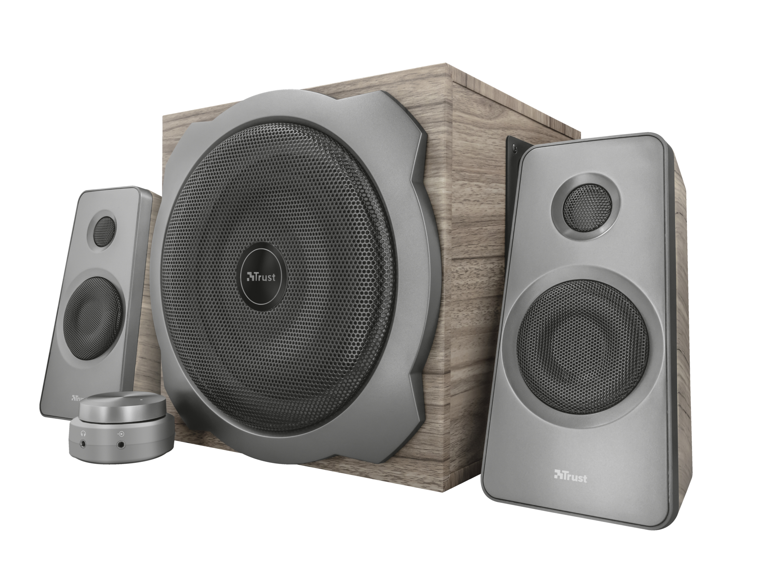 Trust Tytan 2.1 speaker set 60 W PC/Laptop Grey, Wood 2.1 channels image 1