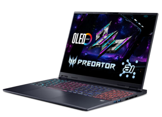 Acer Predator Helios Neo 16S AI NH.QXAEG.008 laptop Intel Core Ultra 7 255HX 40.6 cm (16") WQXGA 16 GB DDR5-SDRAM 1 TB SSD NVIDIA GeForce RTX 5070 Wi-Fi 6E (802.11ax) Windows 11 Home German Black