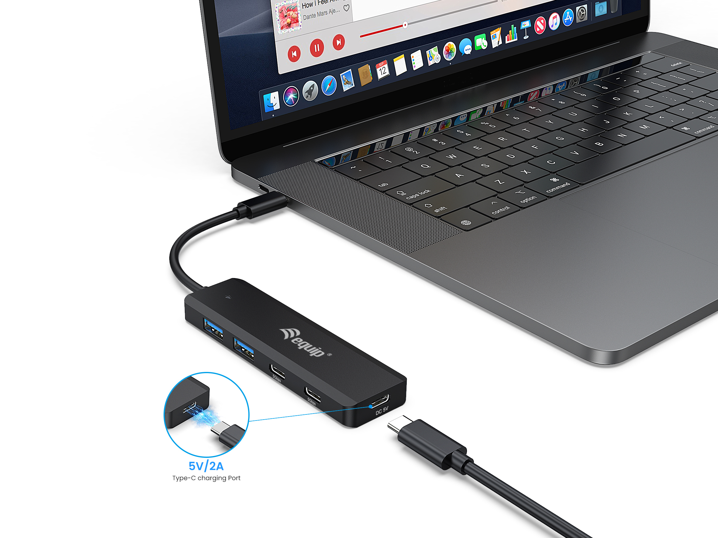 USB-C 4-Port USB 3.2 Gen 1 Hub, USB-C x 2, USB-A x 2