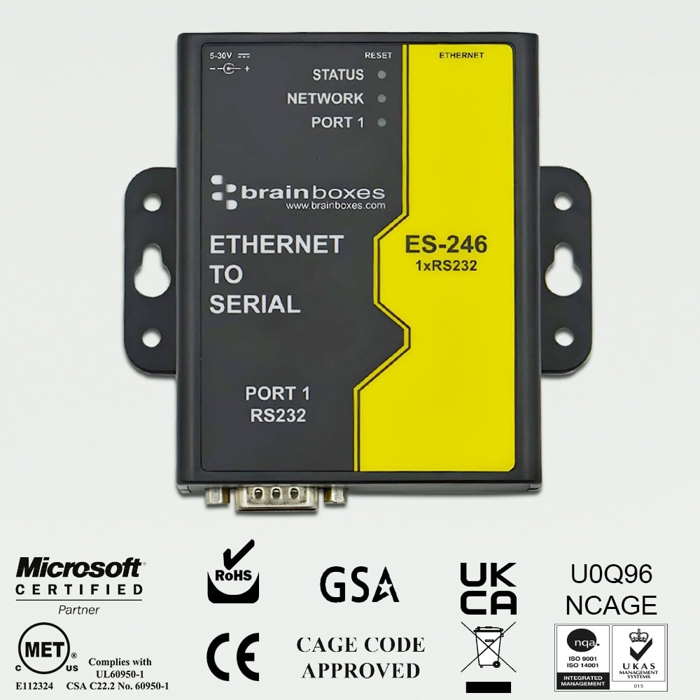 Brainboxes ES-246 1 Port RS232 Ethernet to Serial Adapter – image 2