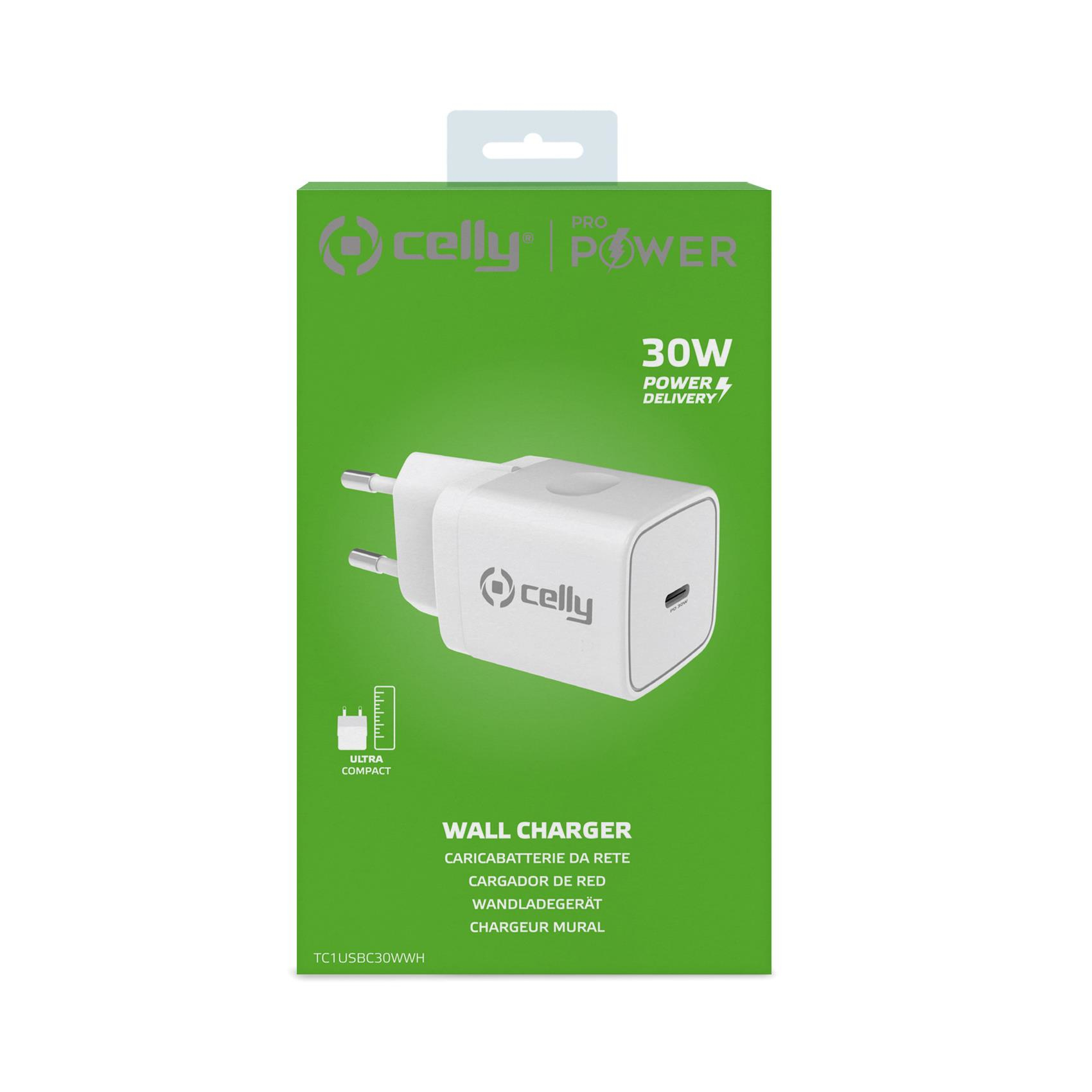Celly TC1USBC30WWH mobile device charger Smartphone, Smartwatch, Tablet White AC Indoor – image 5