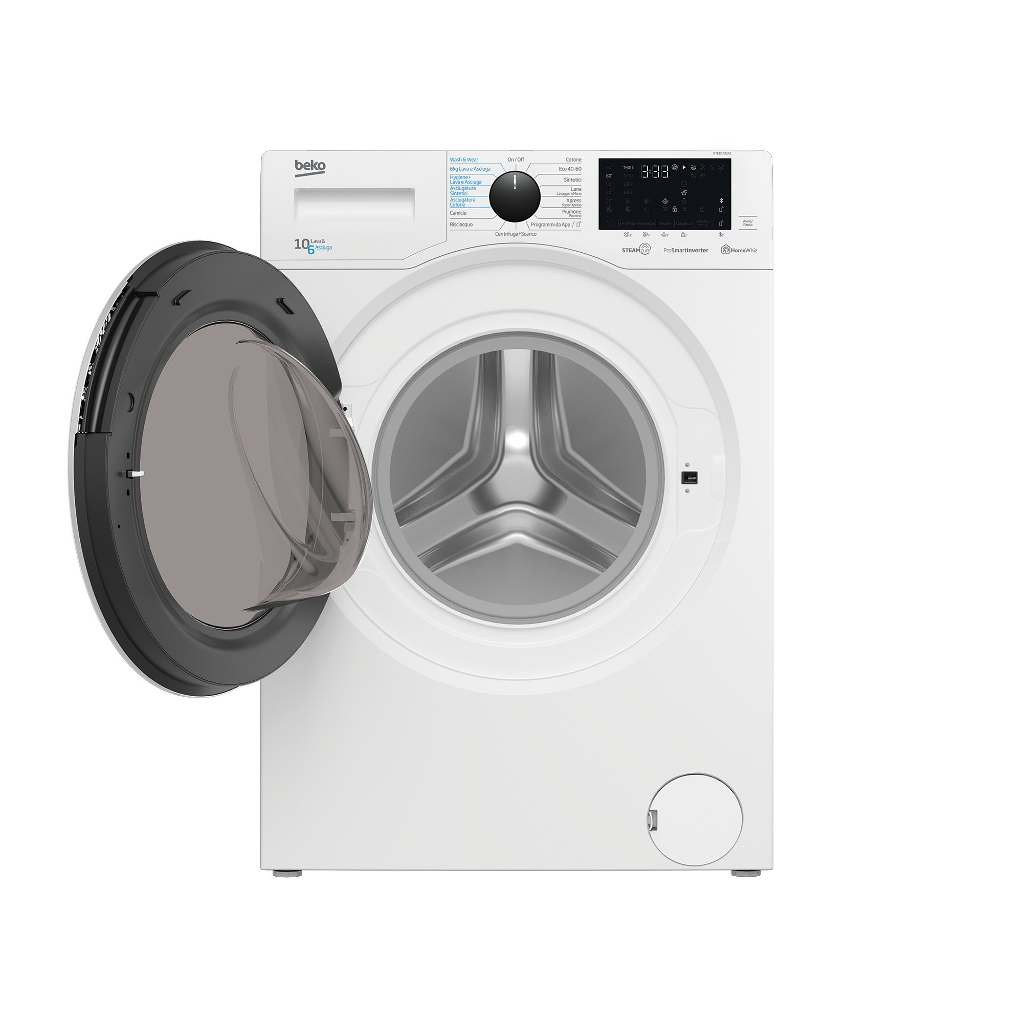 Beko HTE10736XS washer dryer Freestanding Front-load White – image 3