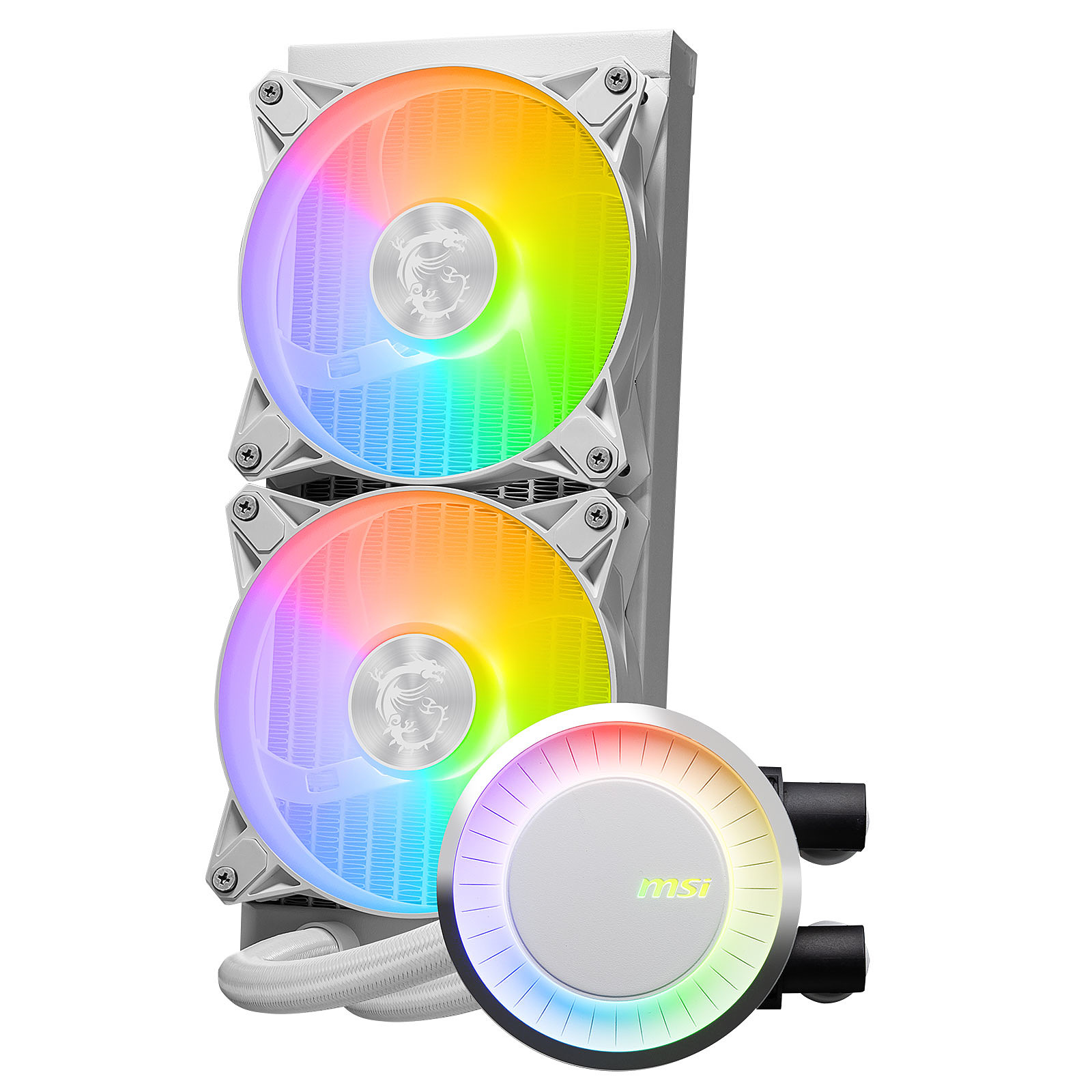 Enfriamiento Líquido MSI MAG CORELIQUID E240 - 2 Ventiladores - 3000 RPM - ARGB - Blanco - MAG CORELIQUID E240 WHITE Enfriamiento Líquido MSI MAG CORELIQUID E240 - 2 Ventiladores - 3000 RPM - ARGB - Blanco - MAG CORELIQUID E240 WHITE