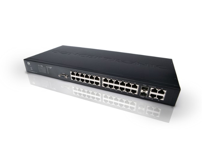 Conceptronic 24 port 10/100 Rackmountable Layer 2 19" Smart Switch – image 1