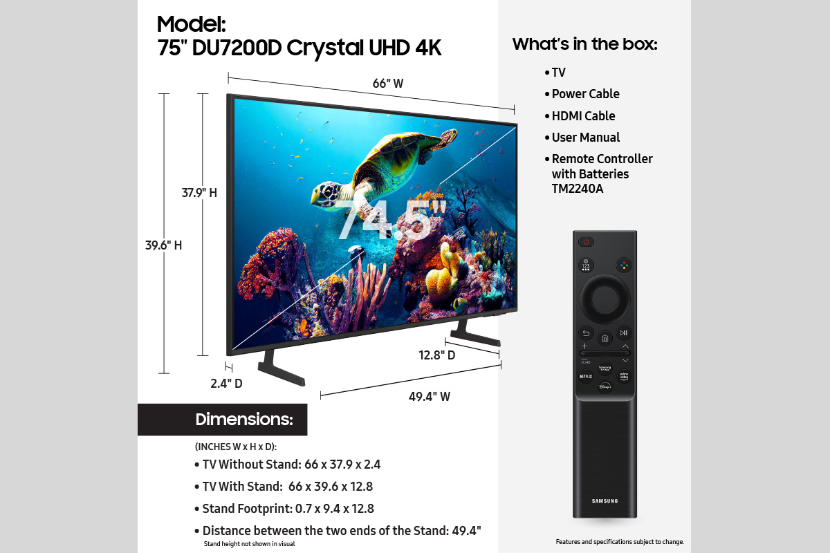 Samsung Series 7 UN75DU7200DXZA TV – image 4