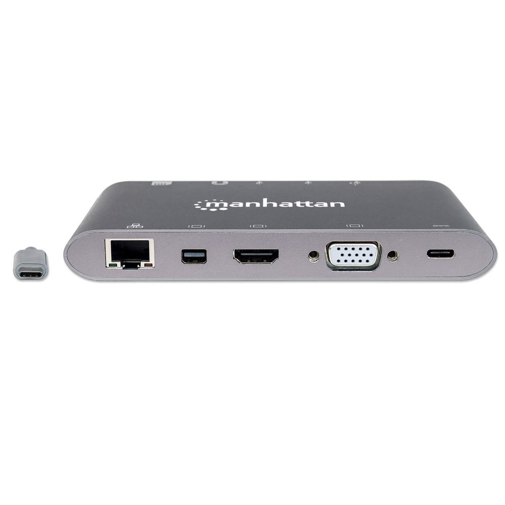 Manhattan USB-C Dock/Hub with Card Reader, Ports (x8): HDMI, Audio – image 3