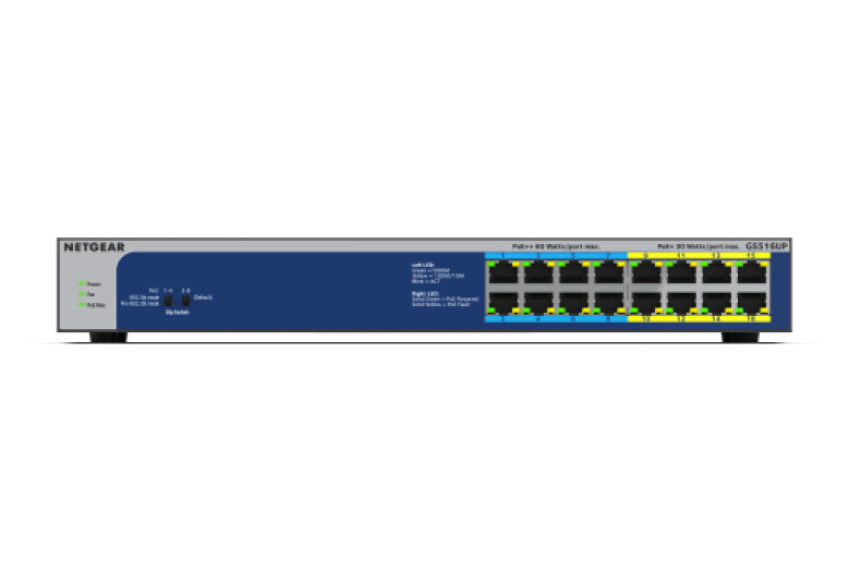 NETGEAR GS516UP-100AJS network switch Unmanaged Gigabit Ethernet (10/100/1000) Power over Ethernet (PoE) Grey – image 3