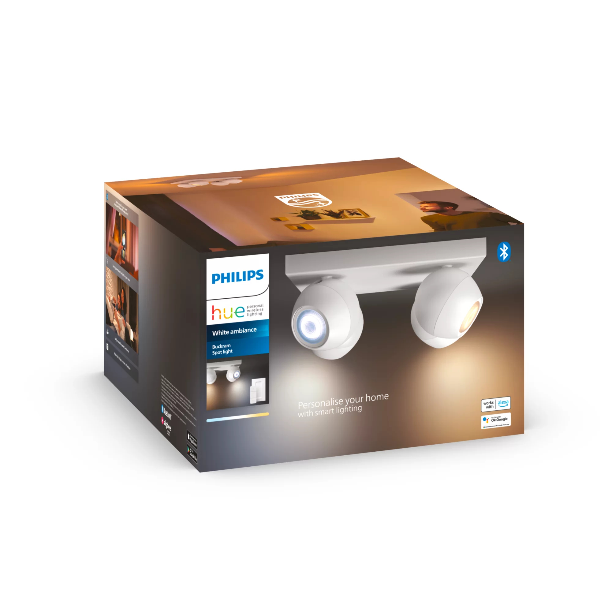 Philips by Signify Philips Hue White ambience Buckram quadruple spotlight – image 4