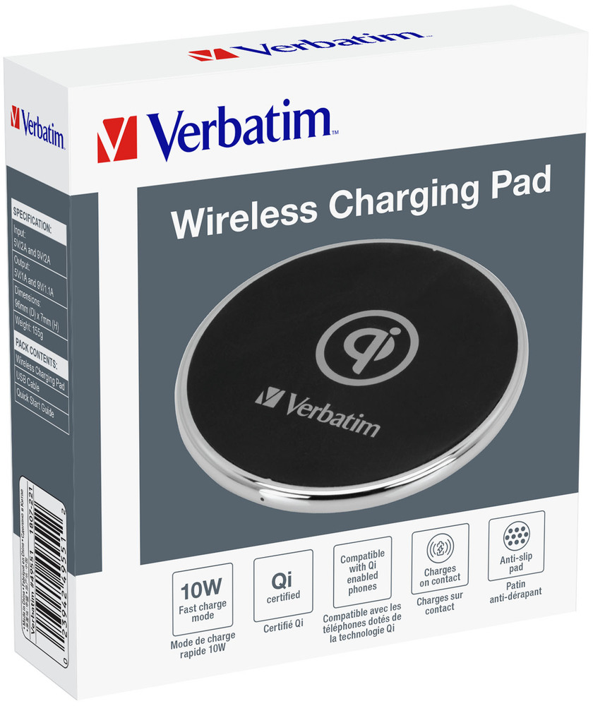 Verbatim 49551 mobile device charger Mobile phone Black USB Wireless charging Fast charging Indoor – image 3
