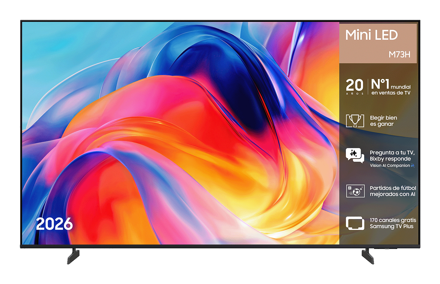TV Mini LED 55" - Samsung TU55M73HAUXXC, UHD 4K, Processor Smart TV,Full AI, Negro