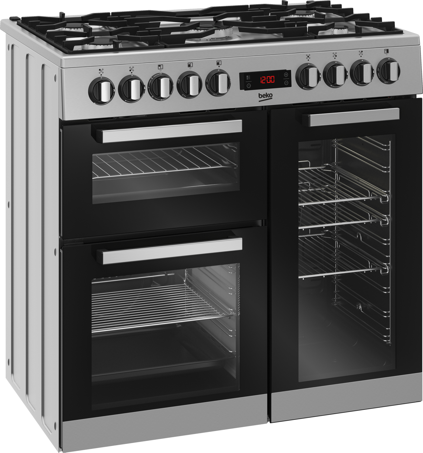 Beko PS235315DX cooker Freestanding cooker Electric Gas Black, Stainless steel – image 2