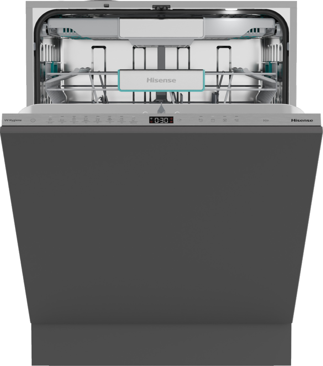 Hisense Fully integrated dishwasher with 16 place settings and sliding door for a seamless fit. AutoDose ensures correct detergent use, Auto Dry delivers ready – image 7
