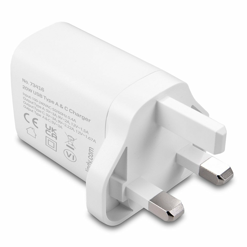 Lindy 20W USB Type A and C Charger – image 2